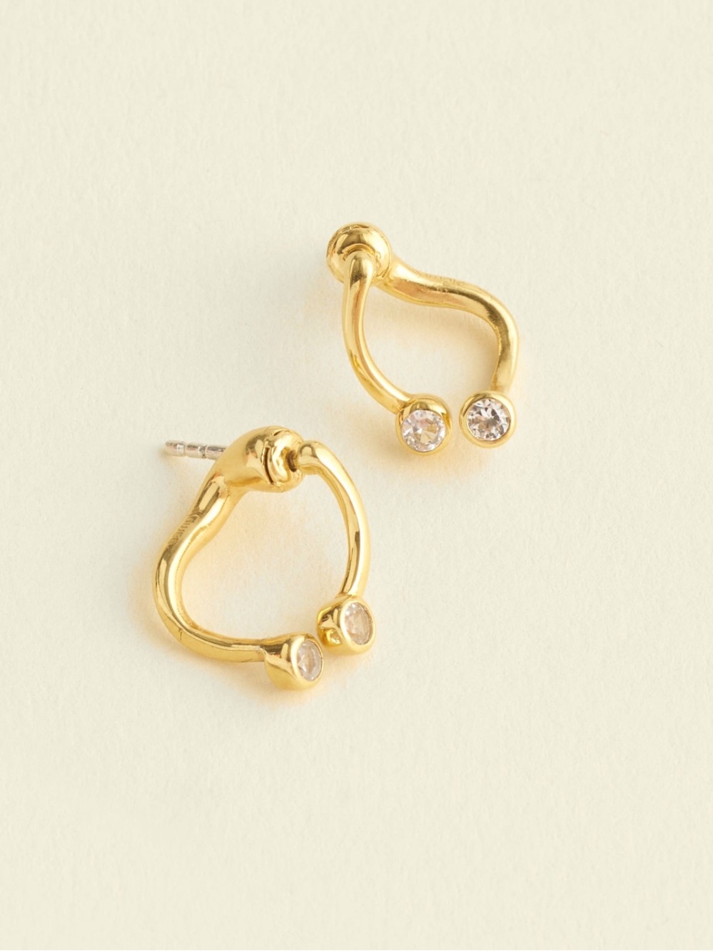 Madewell Demi-Fine Crystal Twisted Front-Back Earrings